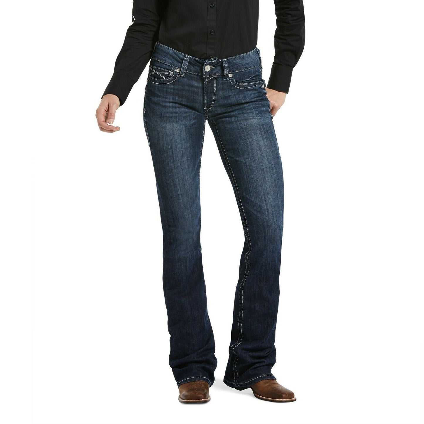 Ariat Ladies R.E.A.L Arrow Fit Mid Rise Boot Cut Jeans 10033479