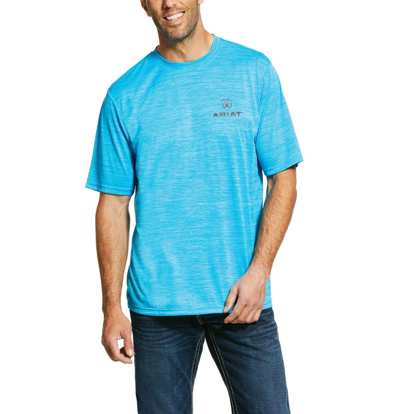 Load image into Gallery viewer, Ariat® Men&amp;#39;s Nautilus Blue Charger Logo T-Shirt 10030747
