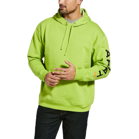 Ariat® Men's Rebar Graphic Logo Lime Green & Black Work Hoodie 10032994
