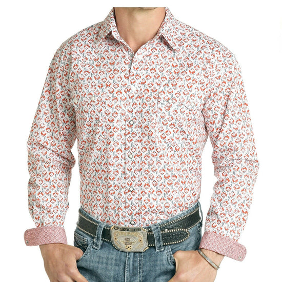 Panhandle Men's Bern Antique Print Shirt R0S4003