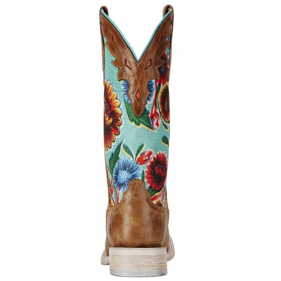 Ariat® Ladies Circuit Champion Floral Brown & Turquoise Boots 10019943 - Wild West Boot Store