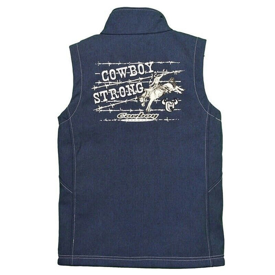 Cowboy Hardware Boy's Cowboy Strong Heather Navy Vest 387103-484