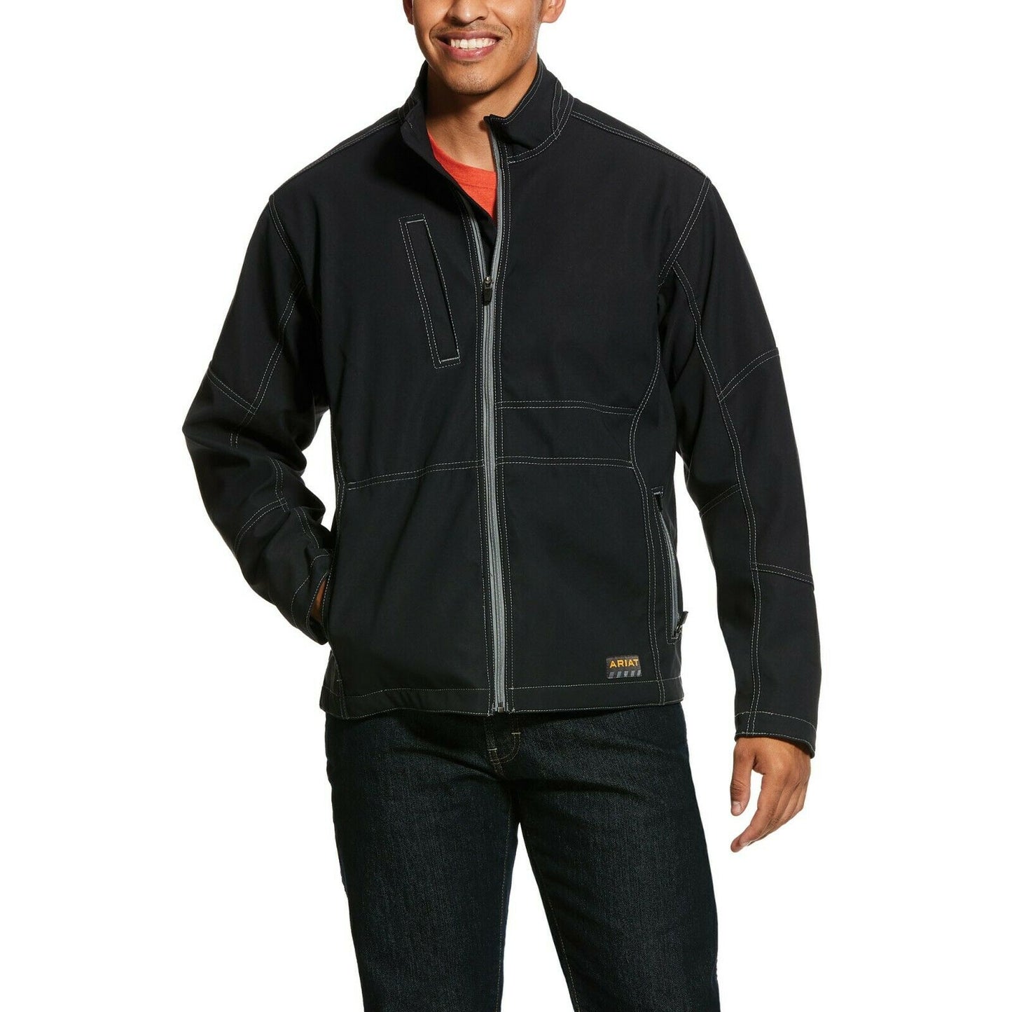 Load image into Gallery viewer, Ariat® Men&amp;#39;s Black Rebar Stretch Canvas Softshell Jacket 10020777
