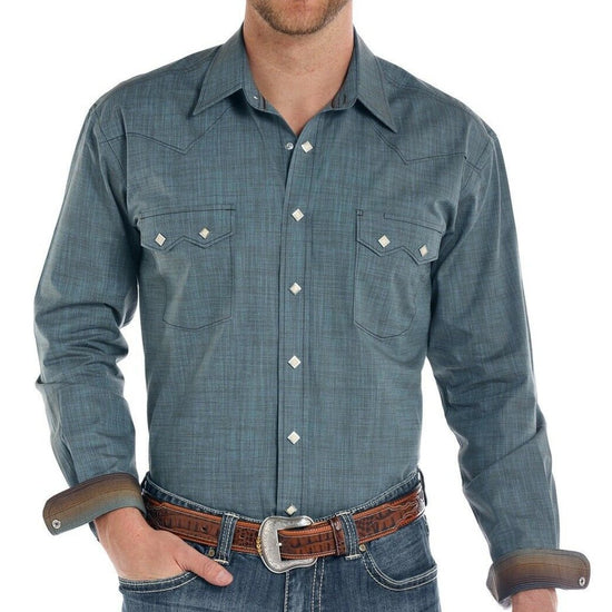 Panhandle Men's Rough Stock Trinity Iridescent Slub Shirt R0S8413