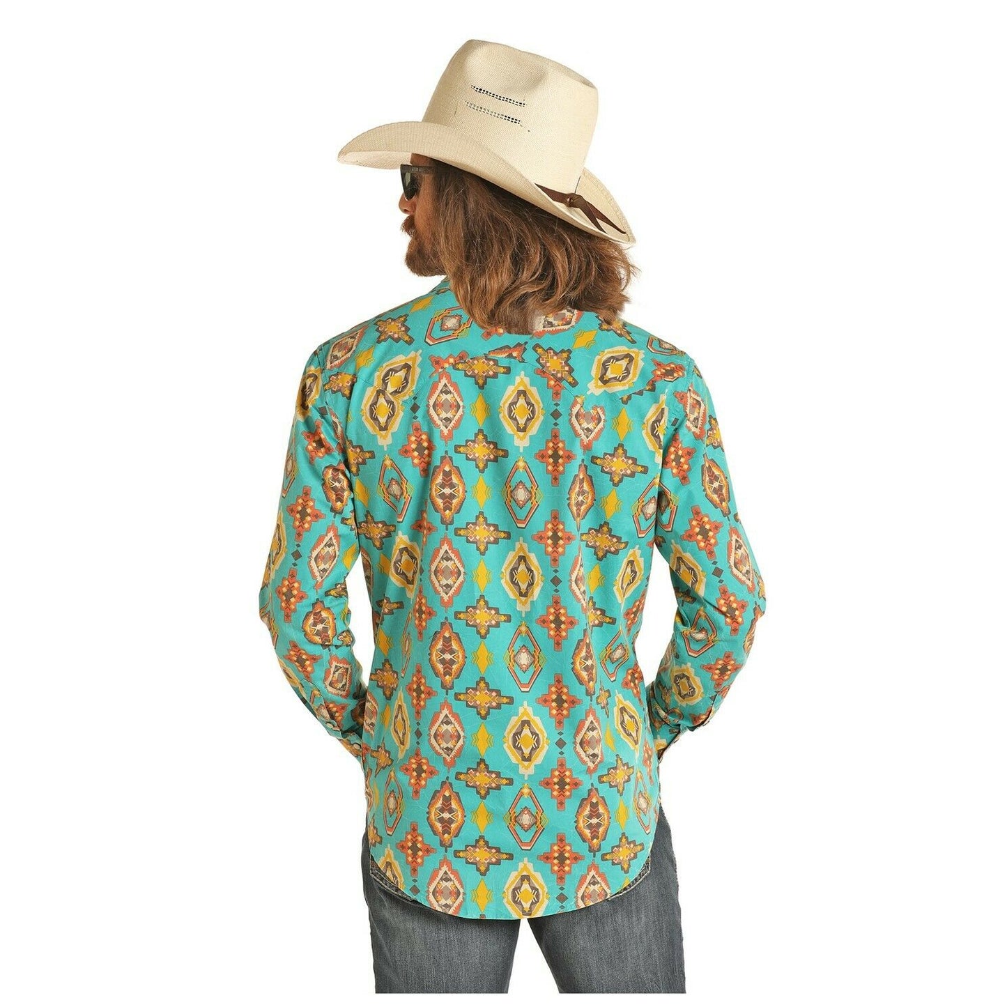 Rock & Roll Cowboy Men's Dale Brisby Aztec Poplin Shirt B2S4076