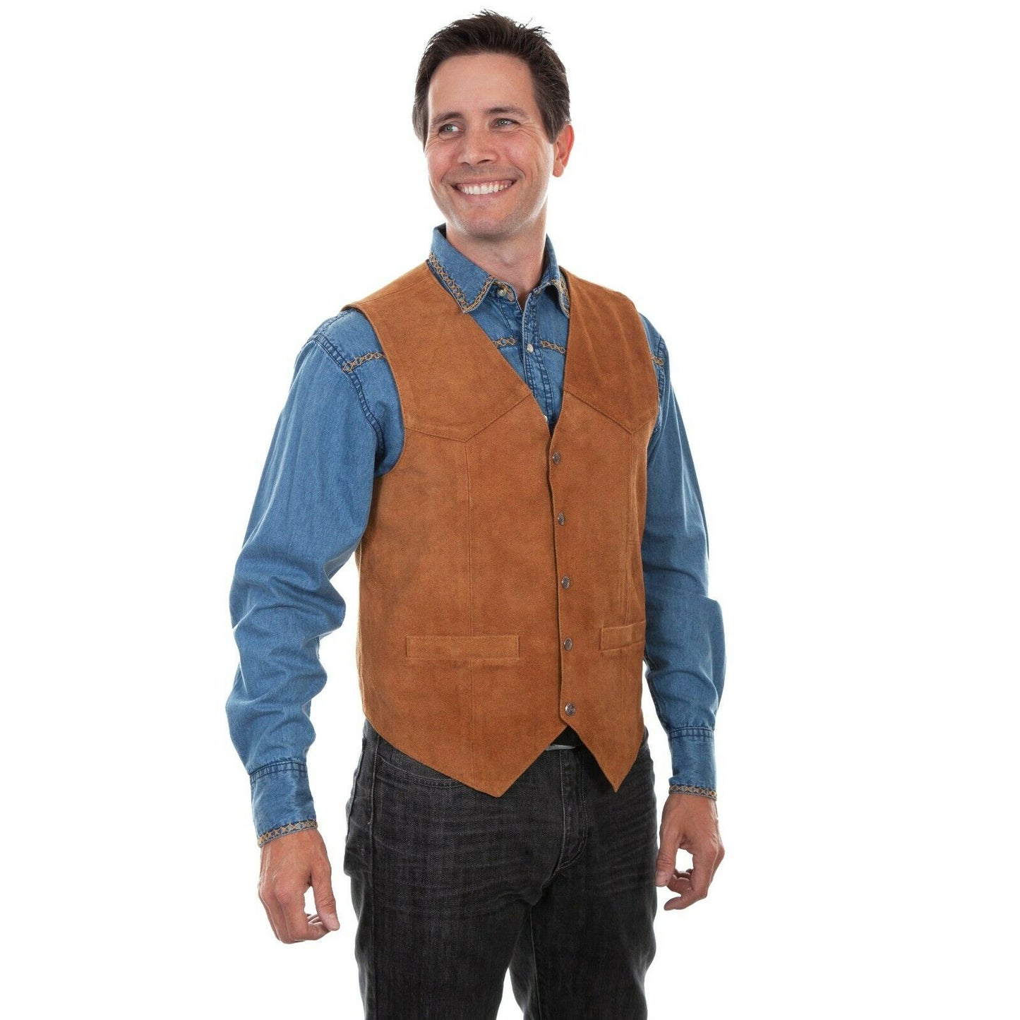 Scully Men's Rust Snap Front Vests 507-212