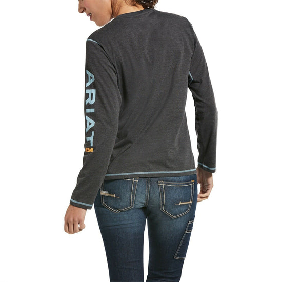 Ariat® Ladies Rebar™ Work Woman Logo Grey Long-Sleeve T-Shirt 10032907
