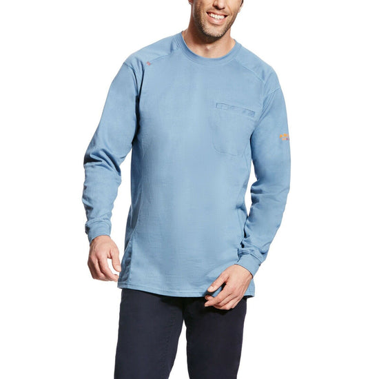 Ariat® Men's FR Air Crew Steel Blue Long Sleeve T-Shirt 10022330