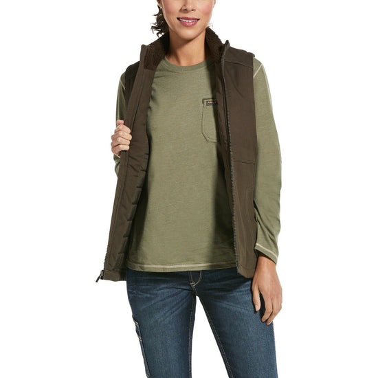 Ariat® Ladies Rebar™ DuraCanvas™ Insulated Brown Work Vest 10032920