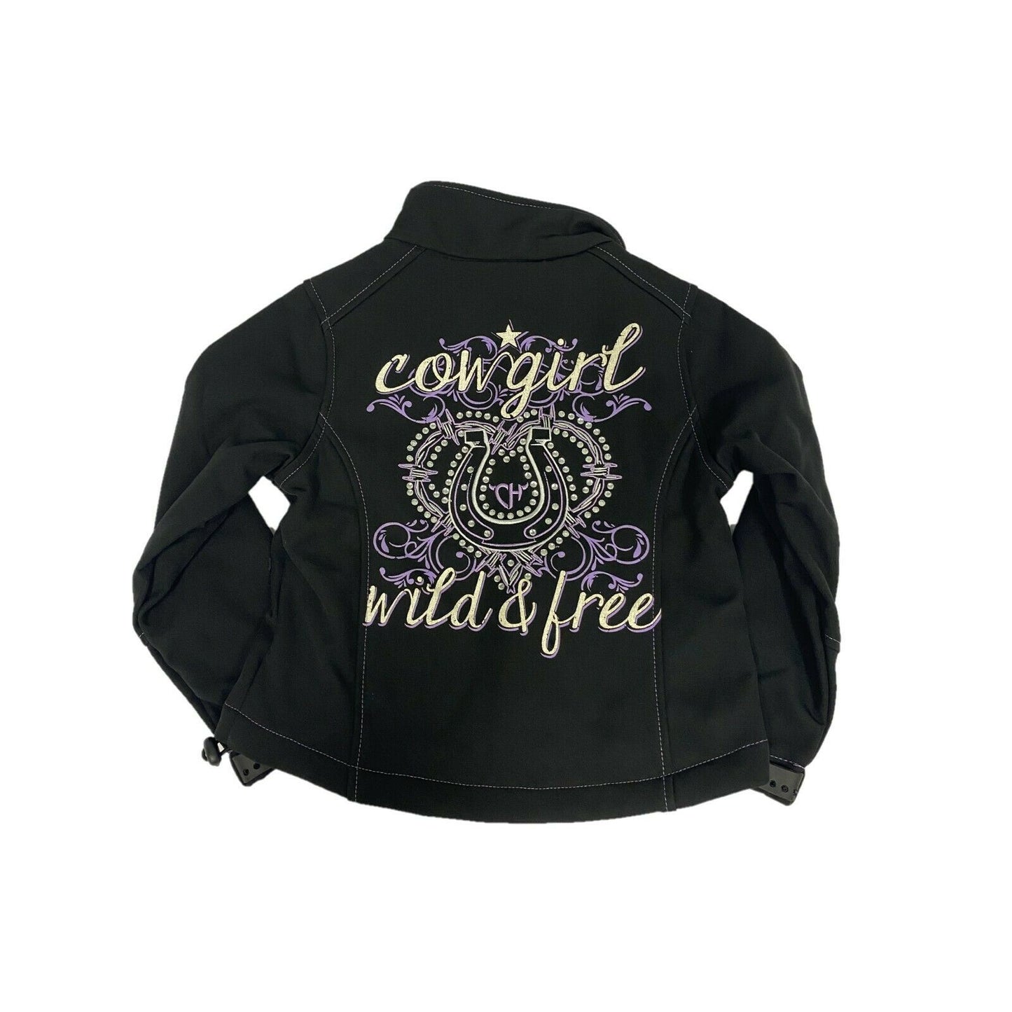 Load image into Gallery viewer, Cowgirl Hardware Girls Wild &amp;amp; Free Poly Shell Jacket 492167-010
