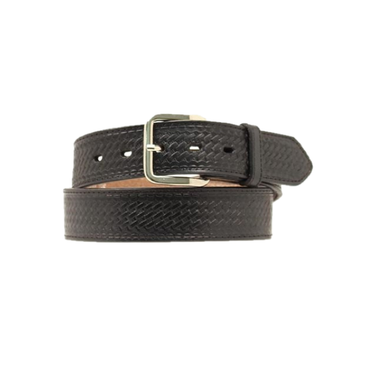 Nocona Men's Basketweave Embossed Black Leather Belt N1012001
