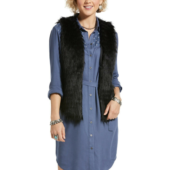 Ariat® Ladies Dazed Black Faux Fur Vest 10032859
