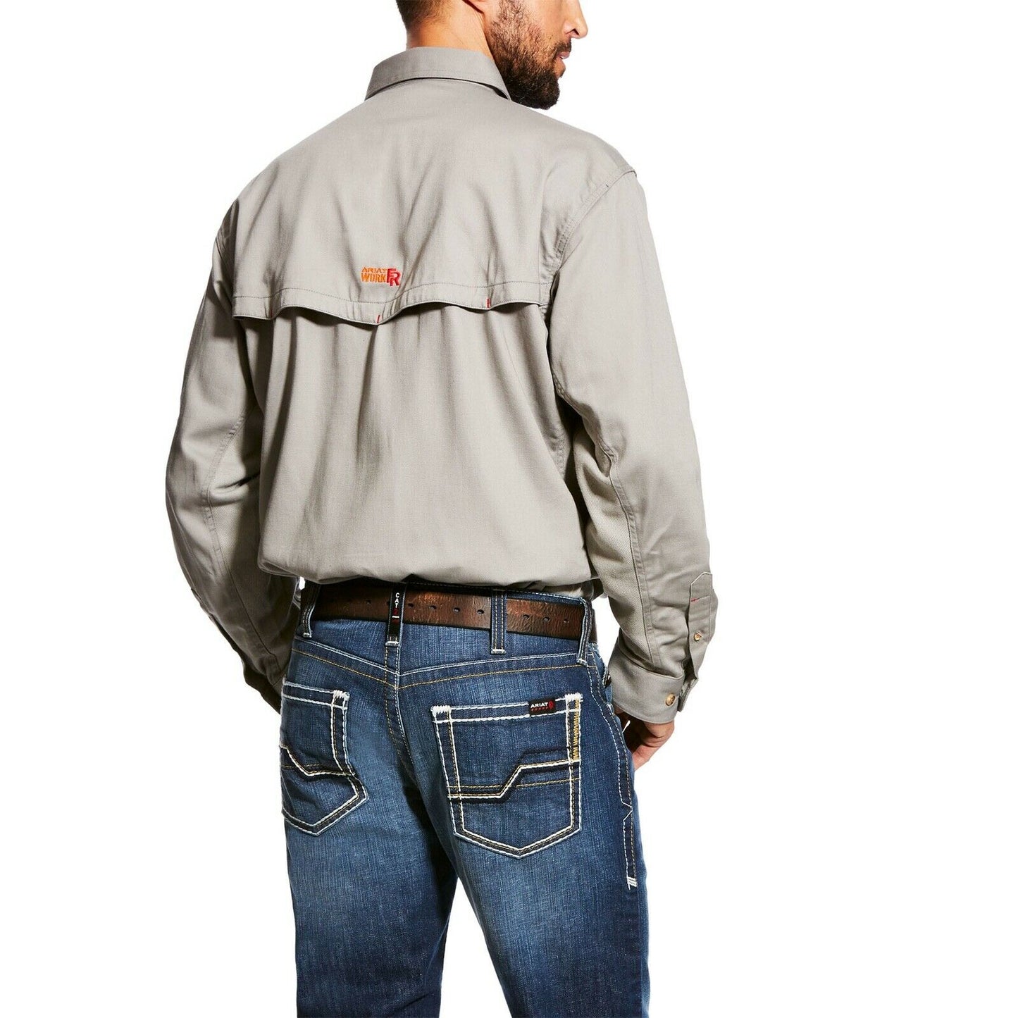 Ariat® Men's FR Solid Vent Grey Silver Fox Work Shirt 10019063