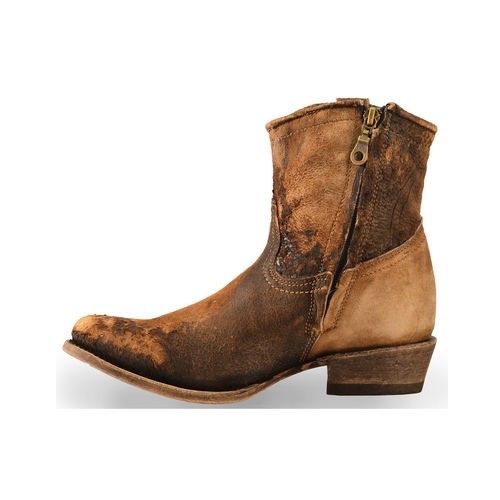 Corral Ladies Chocolate-Tan Lamb Abstract Short Top Boot C1064 - Wild West Boot Store