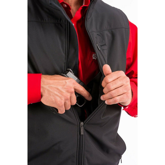 Cinch Men's Black Concealed Carry Solid Bonded Vest MWV1082001