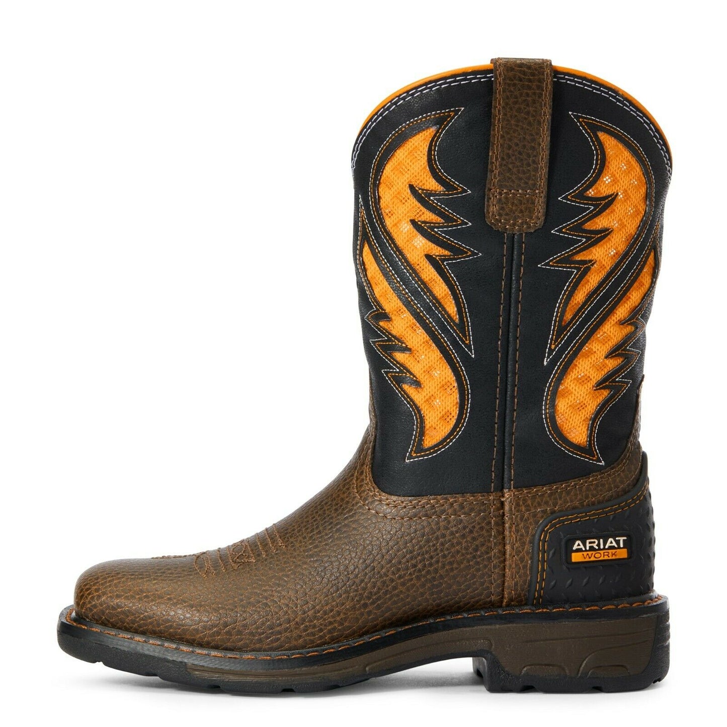 Ariat® Children's Cocoa Brown Work Orange VentTEK™ Boots 10034159