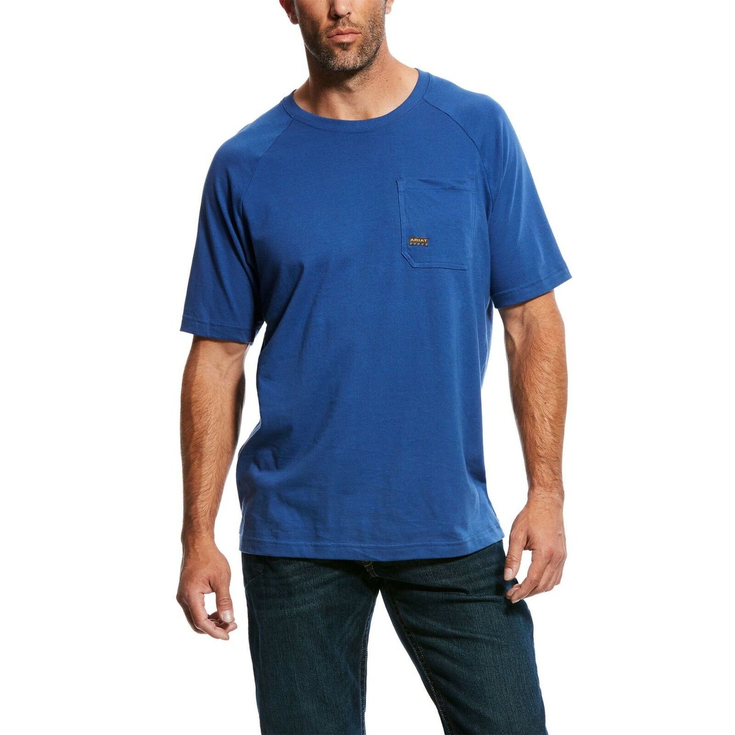 Ariat® Men's Rebar CottonStrong Blue Short Sleeve T-Shirt 10025377