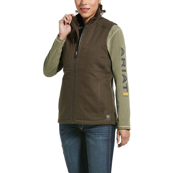 Ariat® Ladies Rebar™ DuraCanvas™ Insulated Brown Work Vest 10032920