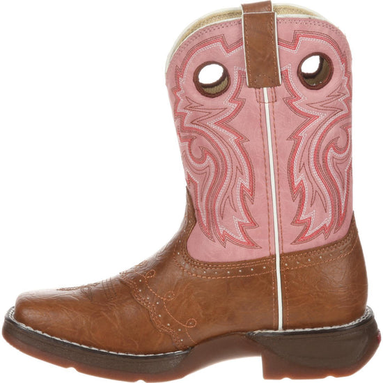 Durango Children's Lacey Pink & Tan Saddle Vamp Western Boots BT287 - Wild West Boot Store