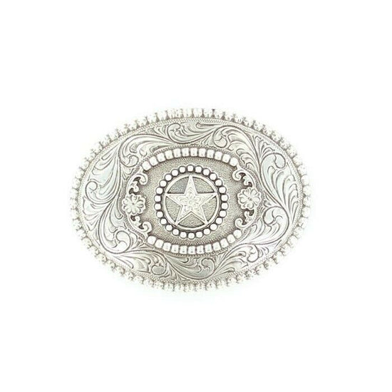Nocona Silver Star & Filigree Swirl  Belt Buckle 3756844