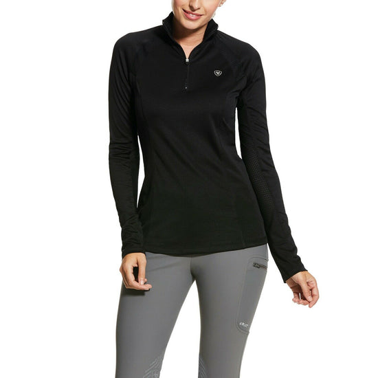 Load image into Gallery viewer, Ariat® Ladies Sunstopper 2.0 Black 1/4-Zip Pullover Baselayer 10030429
