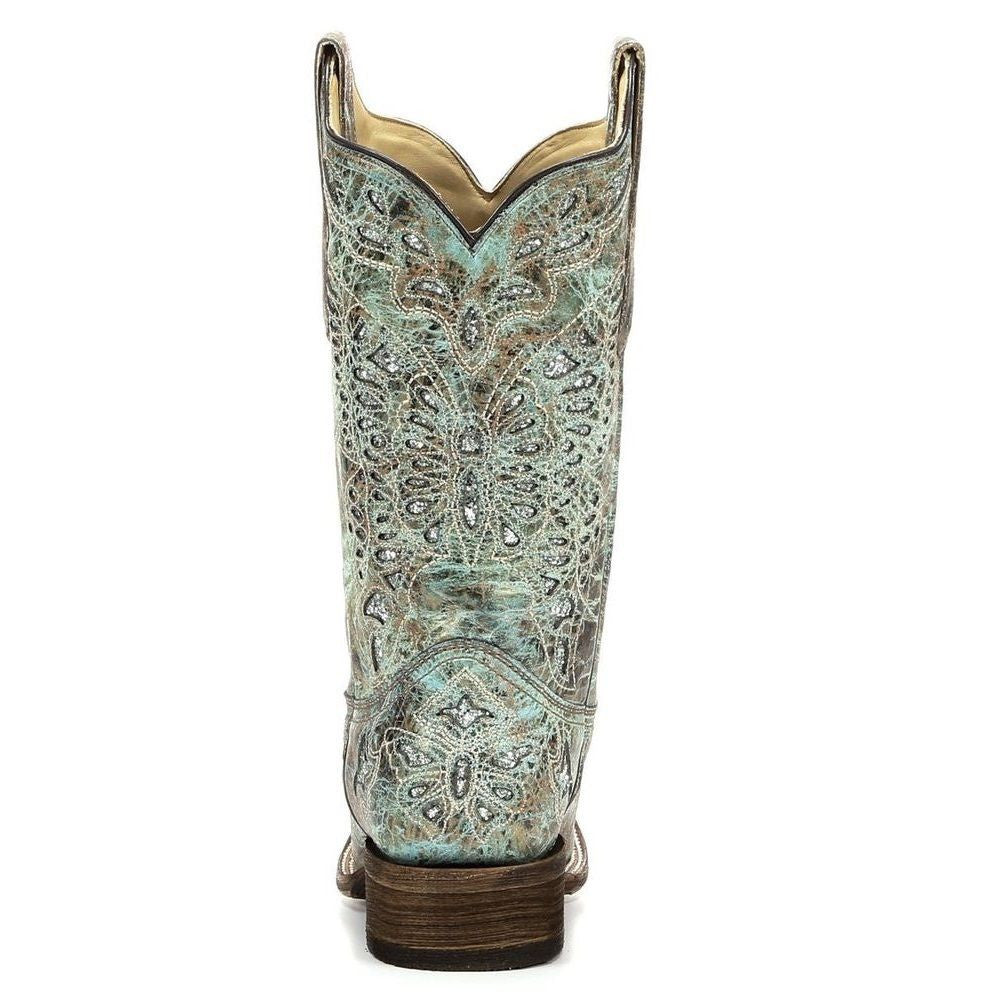 Corral Ladies Metallic Bronze/Turquoise Glitter Boot A2955 - Wild West Boot Store - 4