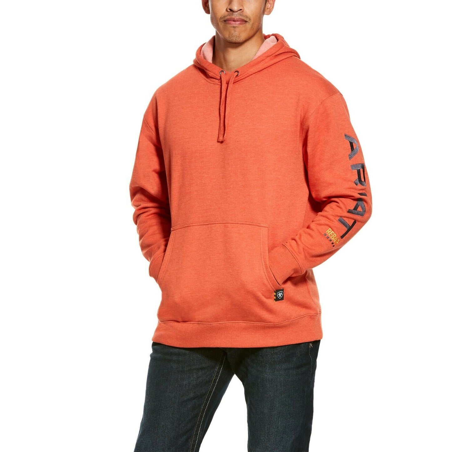 Ariat® Men's Rebar Graphic Logo Volcanic Orange Hoodie 10027809