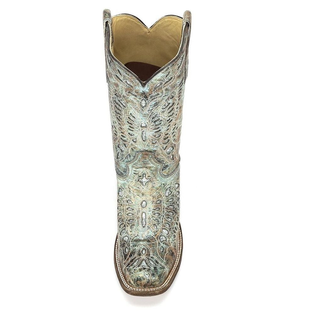 Corral Ladies Metallic Bronze/Turquoise Glitter Boot A2955 - Wild West Boot Store - 5