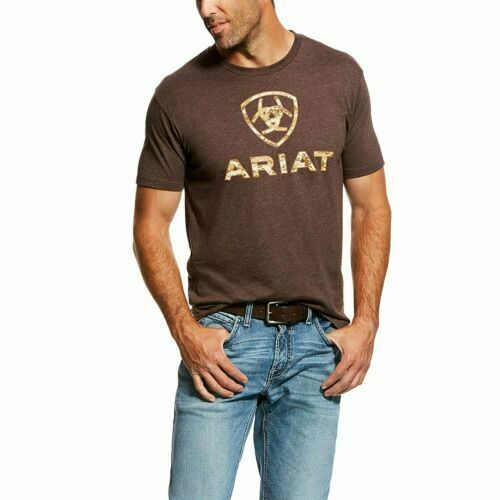 Ariat® Men's Brown Heather Liberty USA Short Sleeve T-Shirt 10027515
