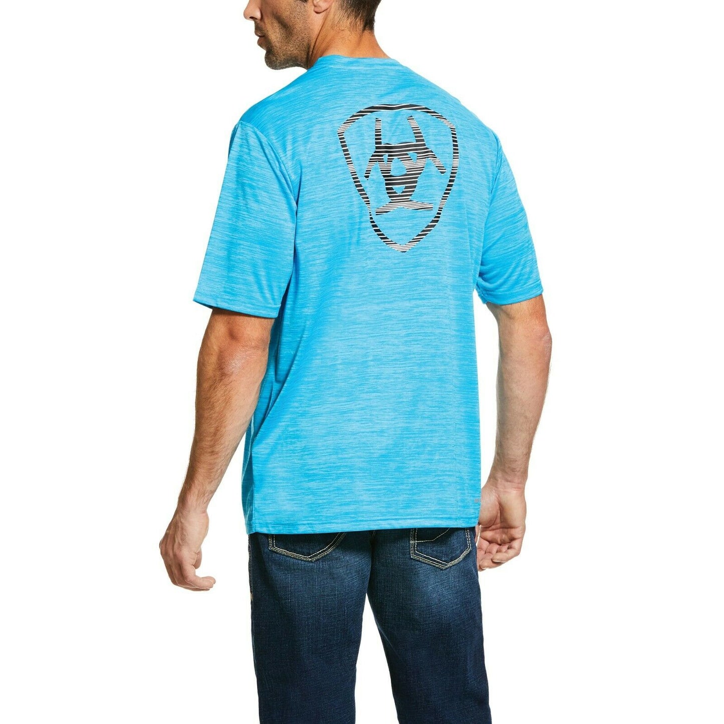 Load image into Gallery viewer, Ariat® Men&amp;#39;s Nautilus Blue Charger Logo T-Shirt 10030747
