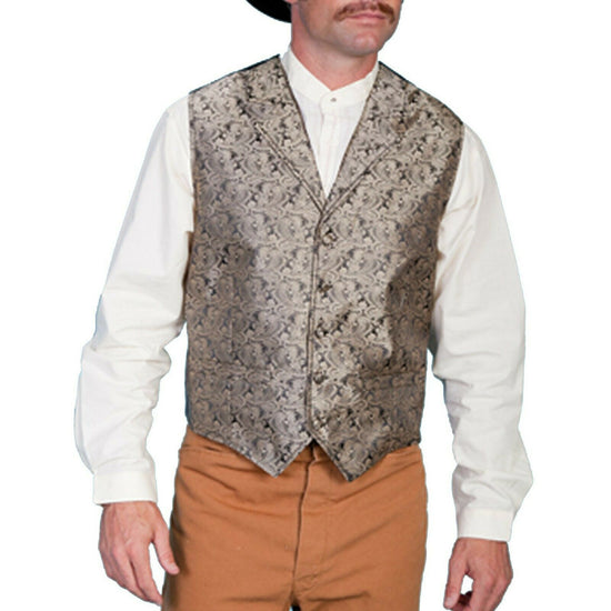 Scully Men's Classic Paisley Taupe Vests RW093-TAU