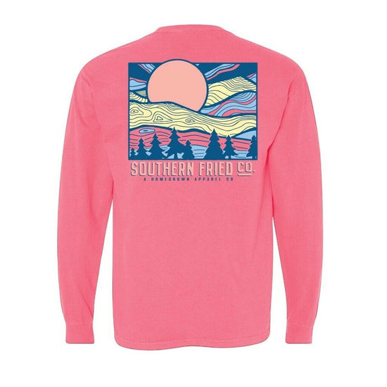 Southern Fried Cotton Mystic Mountain Pink Jam LS T- Shirts SFM31499