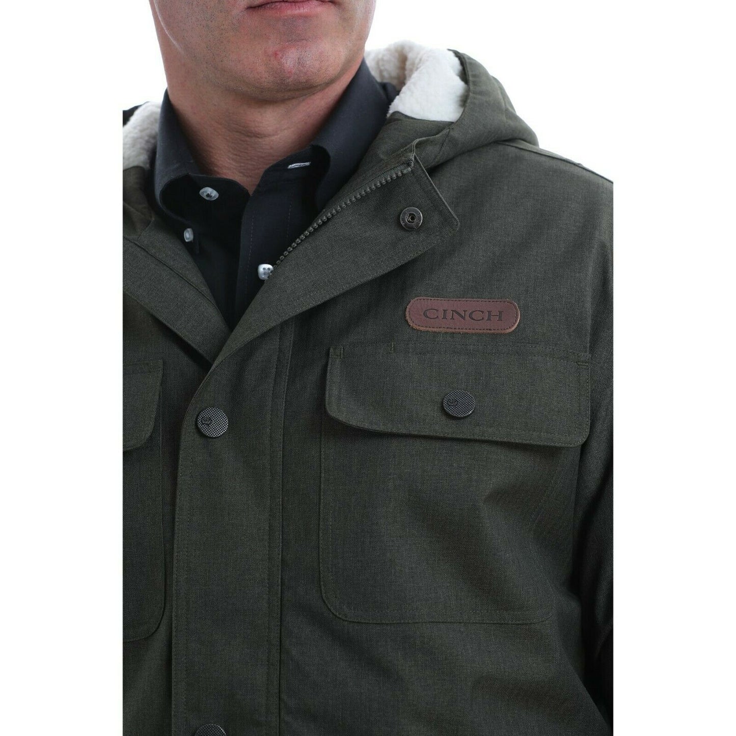 Cinch Men's Polyester Herringbone Sherpa Lined Barn Jacket MWJ1527001