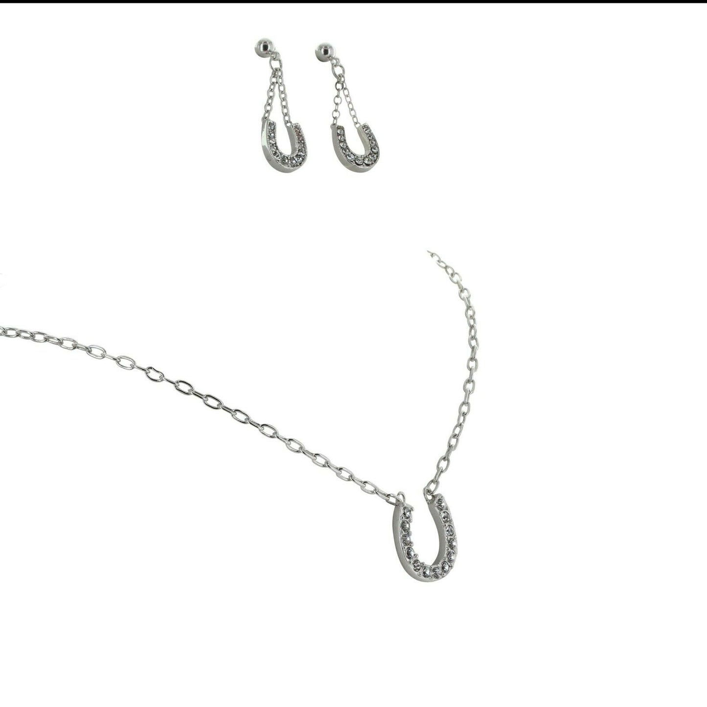 Montana Silversmiths Crystal Clear Lucky Horseshoe Jewelry Set JS808