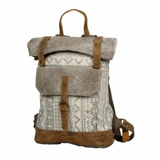 Myra Bag Classy Canvas & Hairon Leather Backpack Bag S-1237