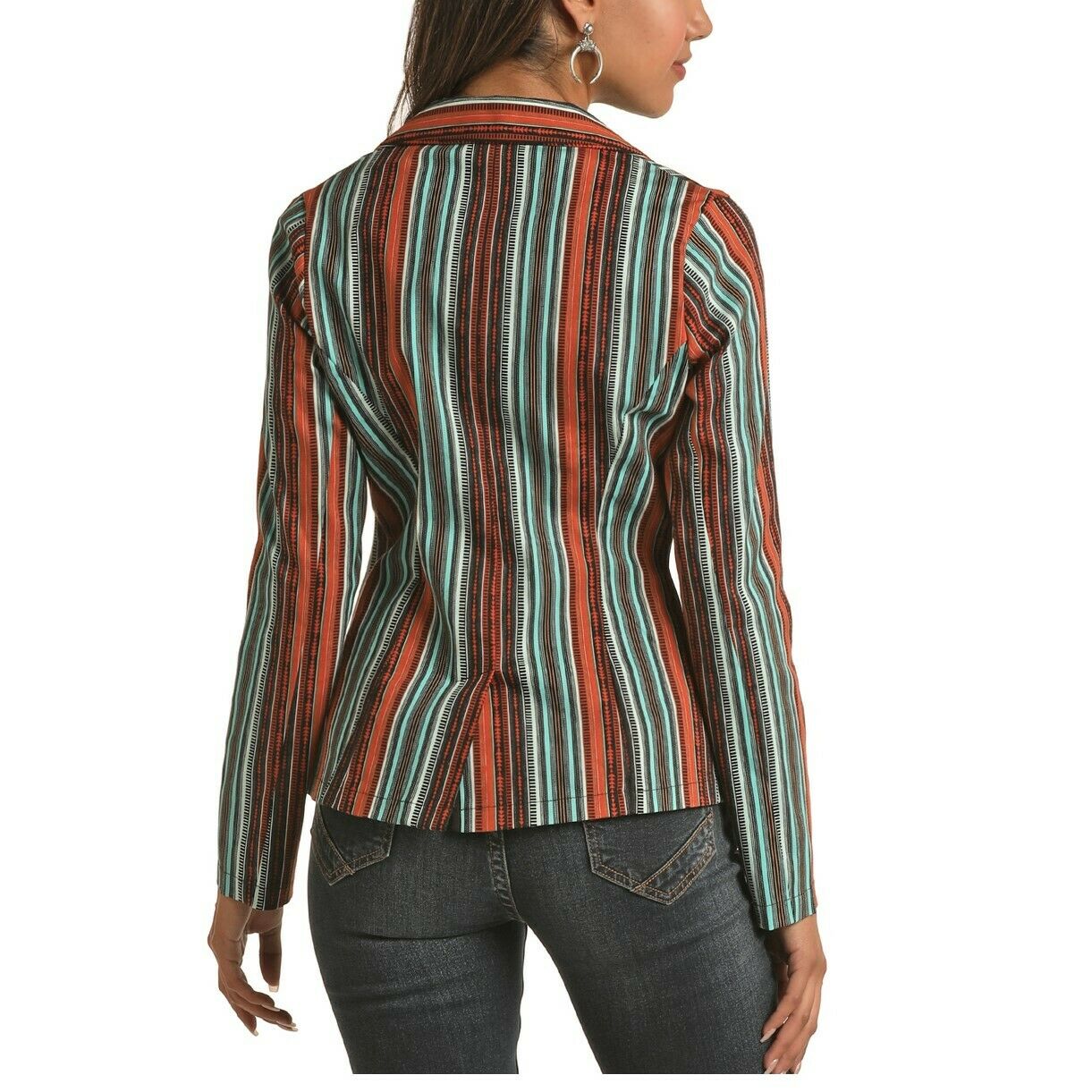 Rock & Roll Cowgirl Ladies Jade Striped Print Jacket 52-6251