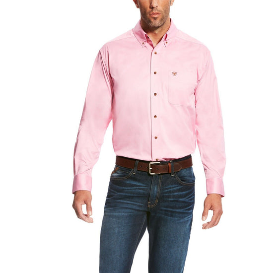 Ariat® Men's Solid Twill Prism Pink Long Sleeve Button Shirt 10016692