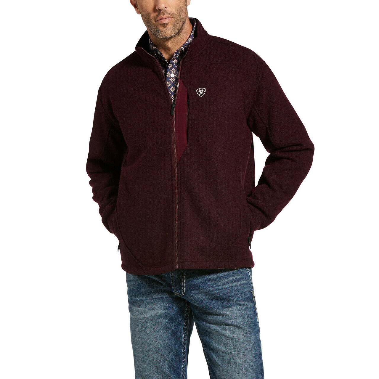Load image into Gallery viewer, Ariat® Men&amp;#39;s Malbec Heather Bowdrie Bonded Full Zip Jacket 10032962
