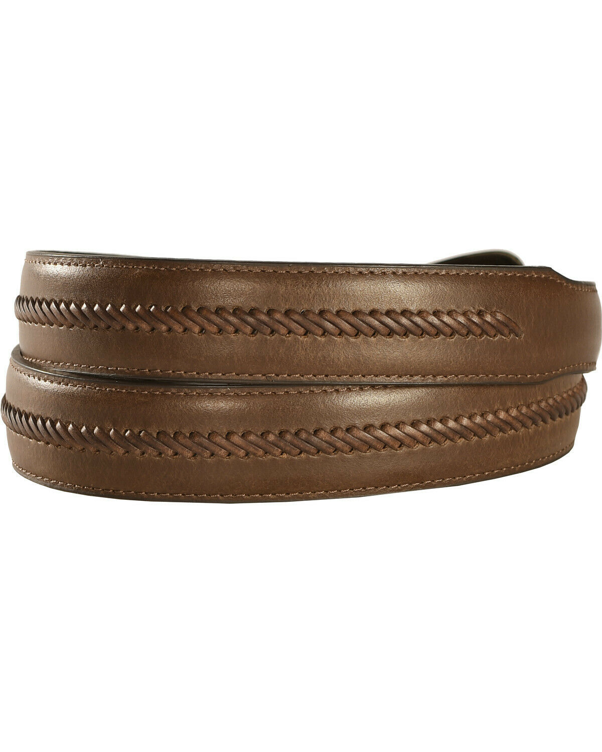 Nocona Men's Brown Leather Stitched Tapered Western Belt N2417202