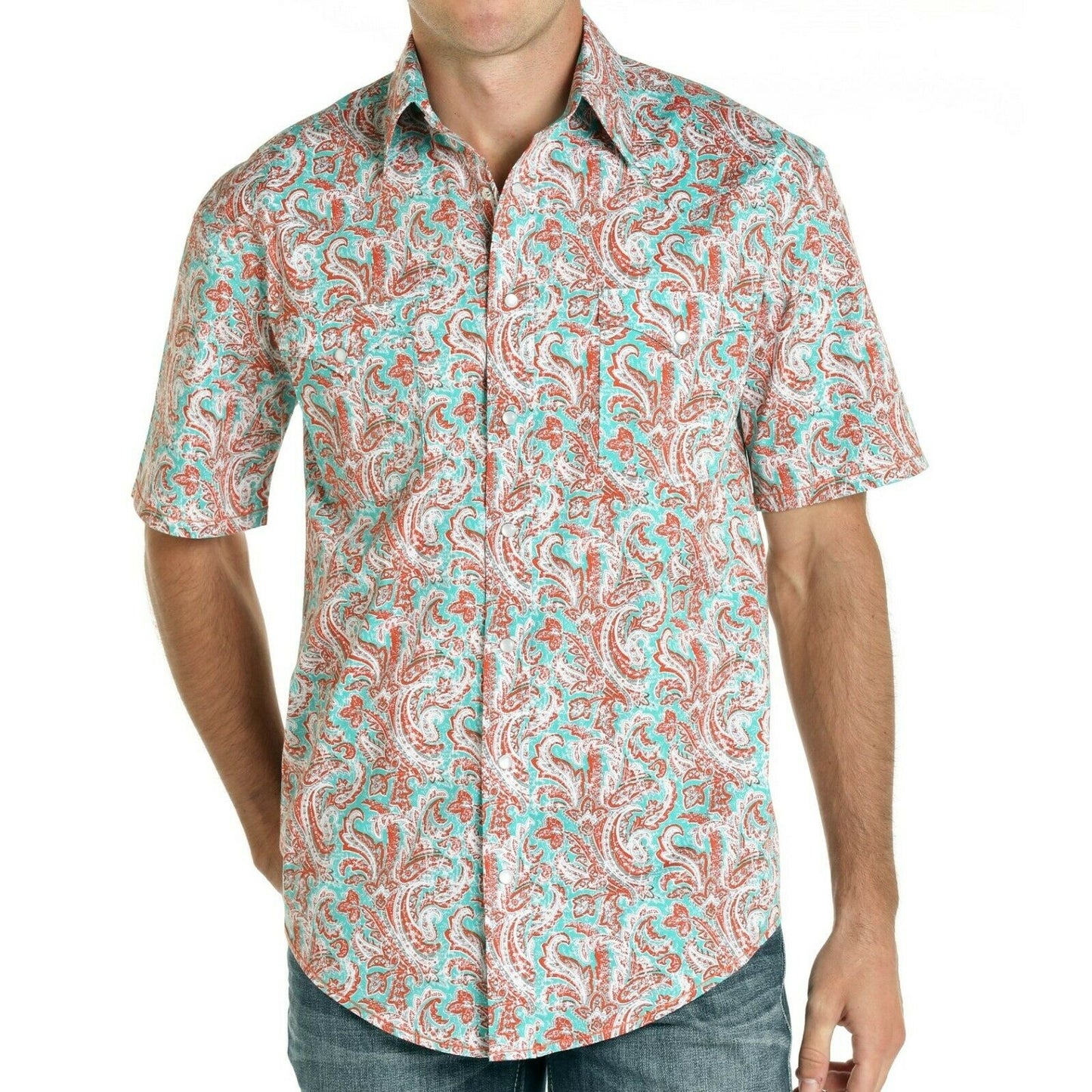 Load image into Gallery viewer, Panhandle Men&amp;#39;s Blue Rough Stock Shirt R1S4000
