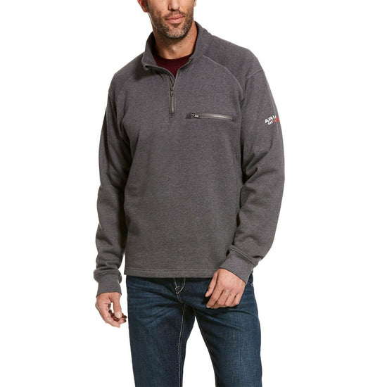 Ariat® Men's FR Rev 1/4 Zip Top Grey Pullover Sweatshirt 10027924
