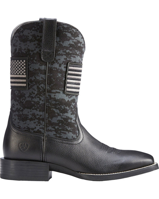 Ariat® Men's Black Sport Patriot Square Toe Boot 10023361 - Wild West Boot Store