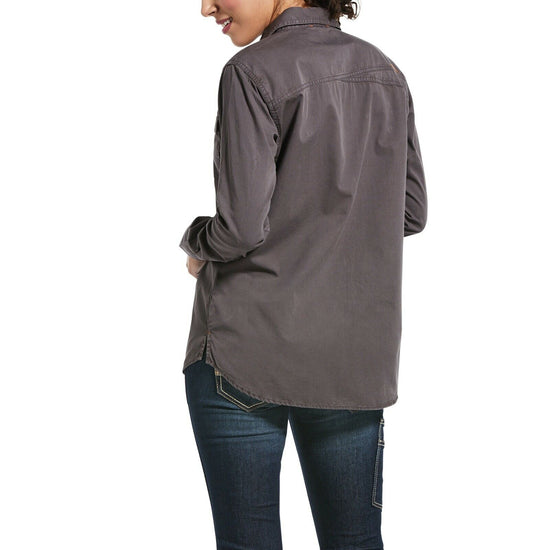 Ariat® Ladies Rebar™ Washed Twill Greyi Button-Up Work Shirt 10032884