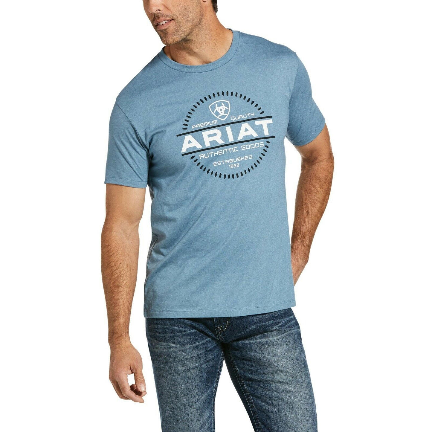 Ariat® Men's Incremental Short Sleeves Denim Blue T-Shirts 10033350
