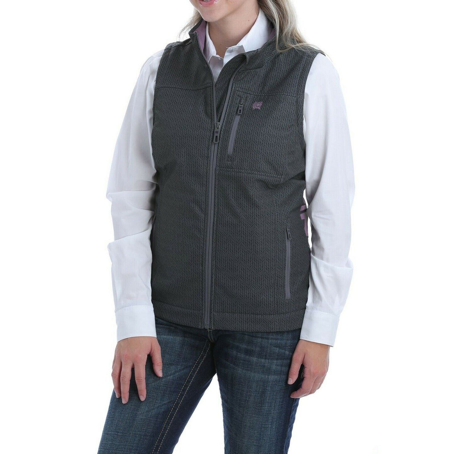 Load image into Gallery viewer, Cinch Ladies Concealed Carry Grey Printed Bonded Vest MAV9882004
