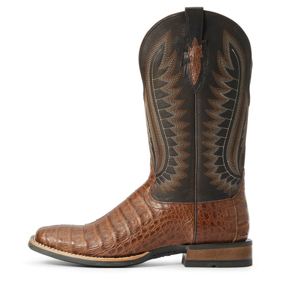 Ariat® Men's Double Down Caramel Caiman Belly Square Toe Boot 10034030
