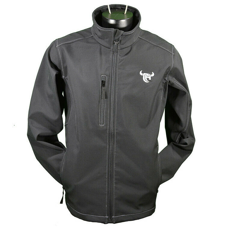 Load image into Gallery viewer, Cowboy Hardware Men&amp;#39;s Logo Poly-Shell Black Jacket 192099-010
