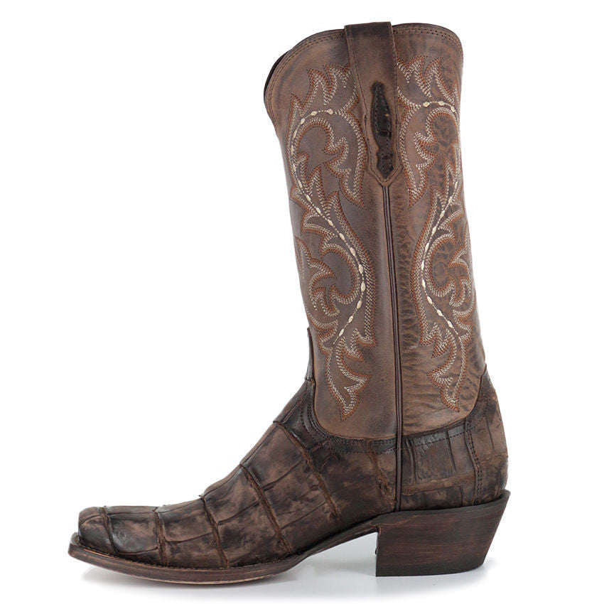 Lucchese Men's Burke Giant Alligator Cafe/Chocolate Boot M3195.74 - Wild West Boot Store - 4