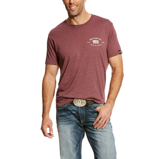 Ariat® Men's US Registered Flag Burgundy Short Sleeve T-Shirt 10024554