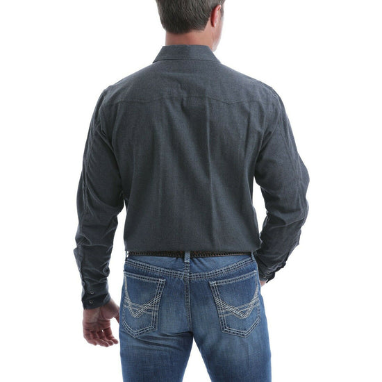 Cinch Men's Heather Charcoal Long Sleeve Button-Down Shirt MTW1312042